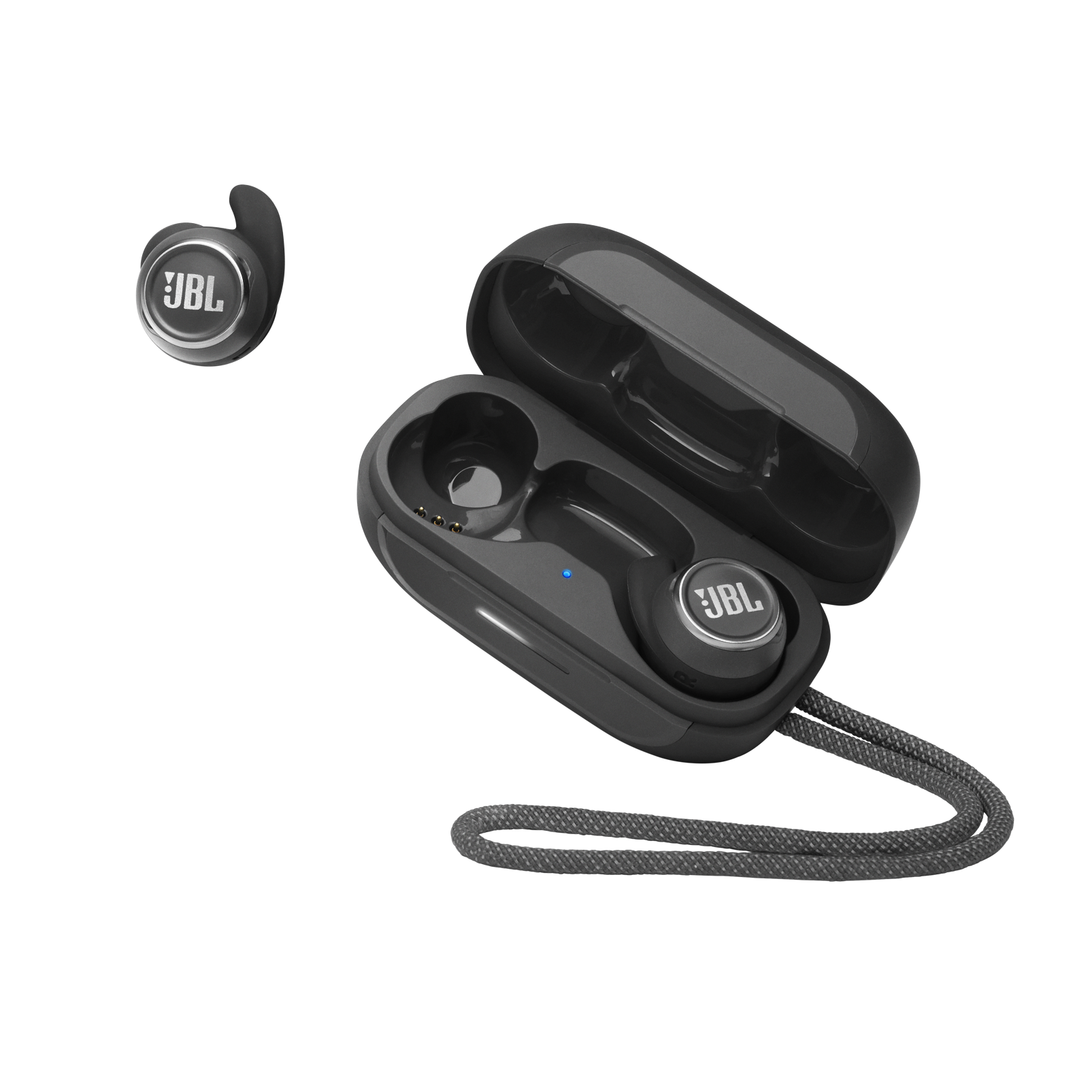 JBL Reflect Mini NC - Black - Waterproof true wireless Noise Cancelling sport earbuds - Detailshot 7
